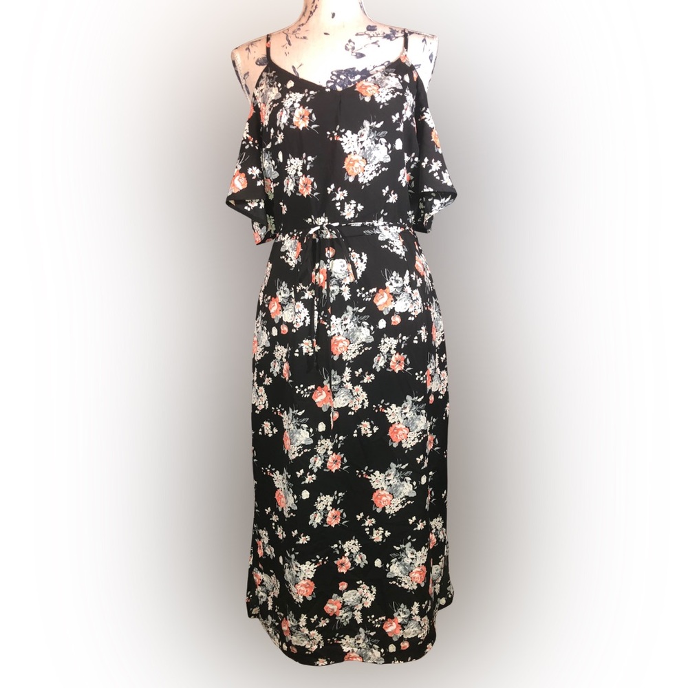NWT Lumiere Floral Cold Shoulder Midi Dress | Size M